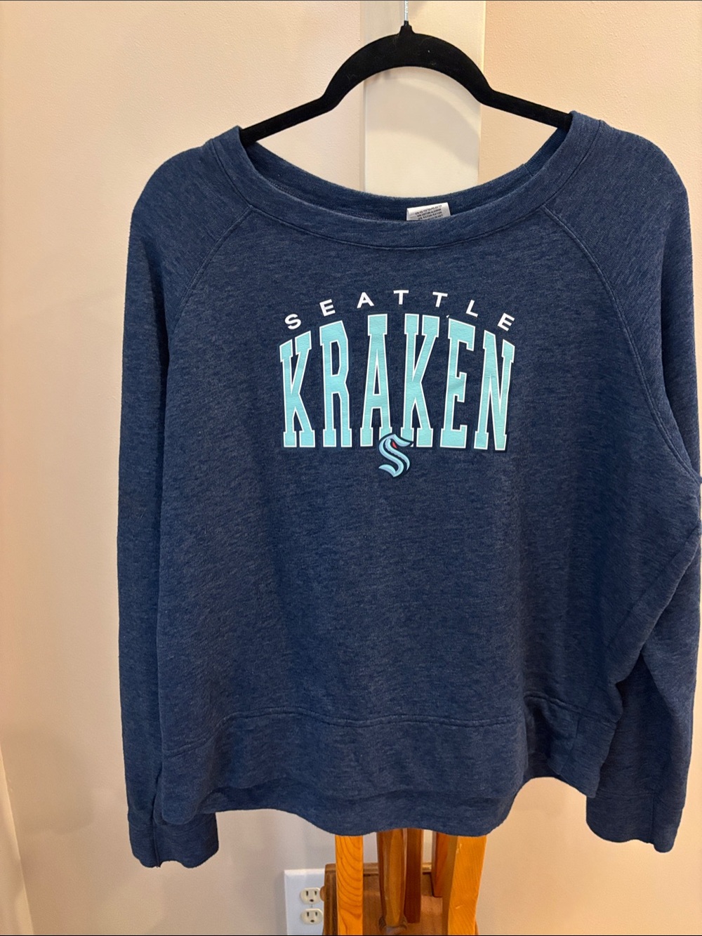 Seattle Kraken Women's Navy Crew & Scoop Neck Sweatshirt